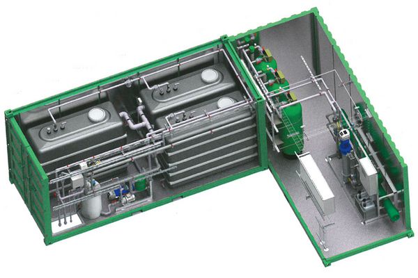 Waterbehandelingsunit container Grünbeck Waterbehandelingsunit container Grünbeck